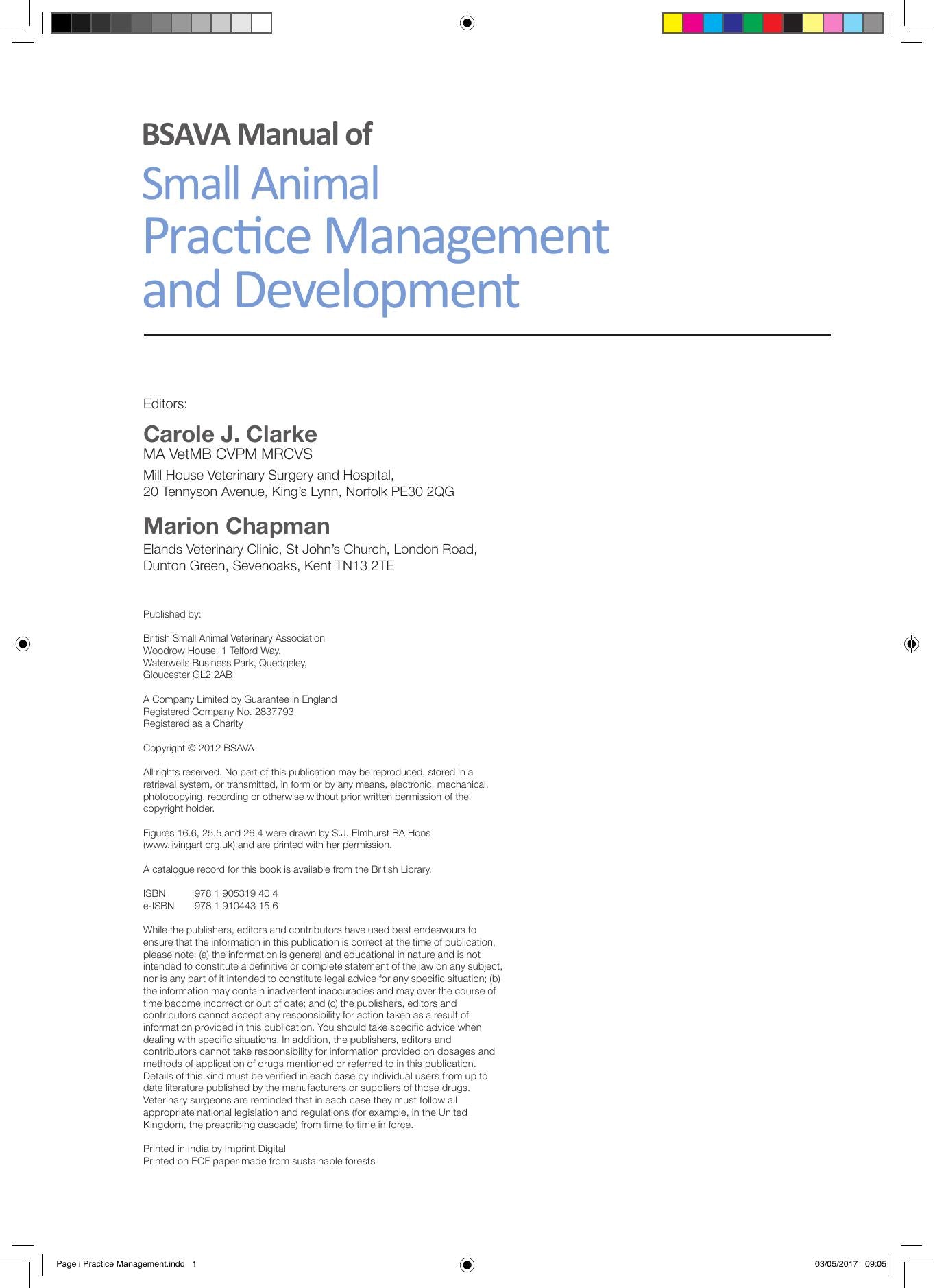 Bsava Manual of Small Animal Practice Management and Development