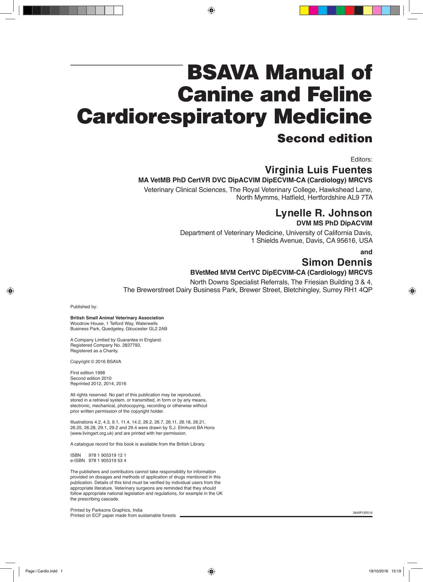 Bsava Manual of Canine and Feline Cardiorespiratory Medicine 2nd Edition