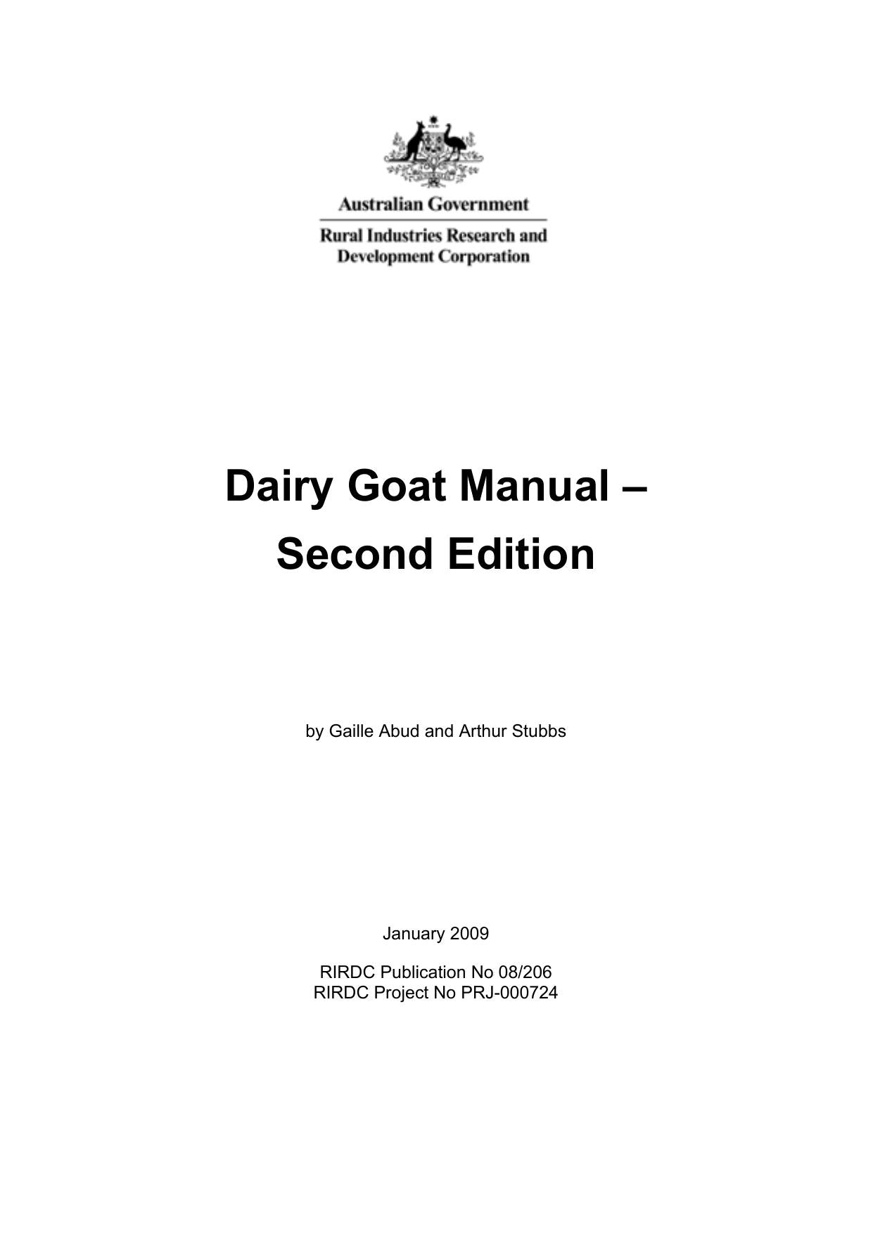 Dairy Goat Manual 2Nd Edition