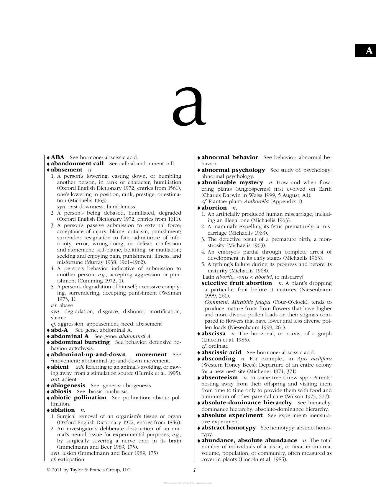 Animal Behavior Desk Reference a Dictionary of Animal Behavior Ecology and Evolution Third Edition
