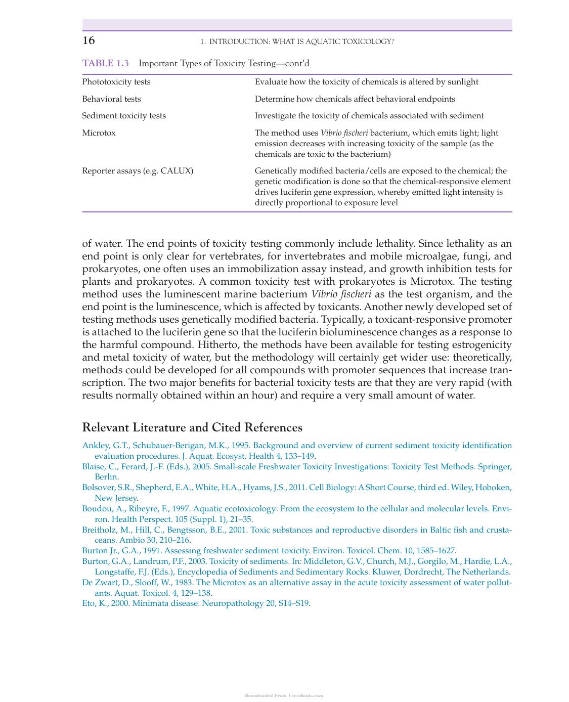 An Introduction to Aquatic Toxicology Pdf