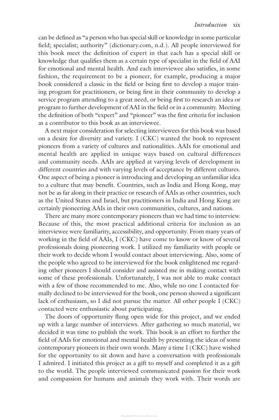 Animal Assisted Interventions for Emotional and Mental Health Conversations with Pioneers of the Field