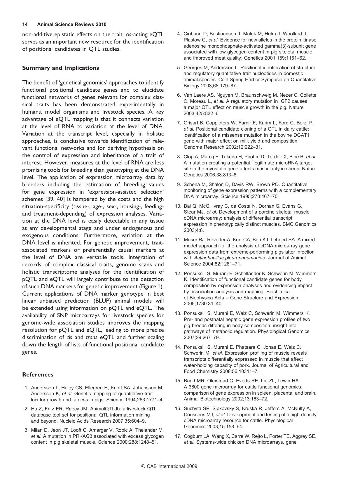 Animal Science Reviews 2010