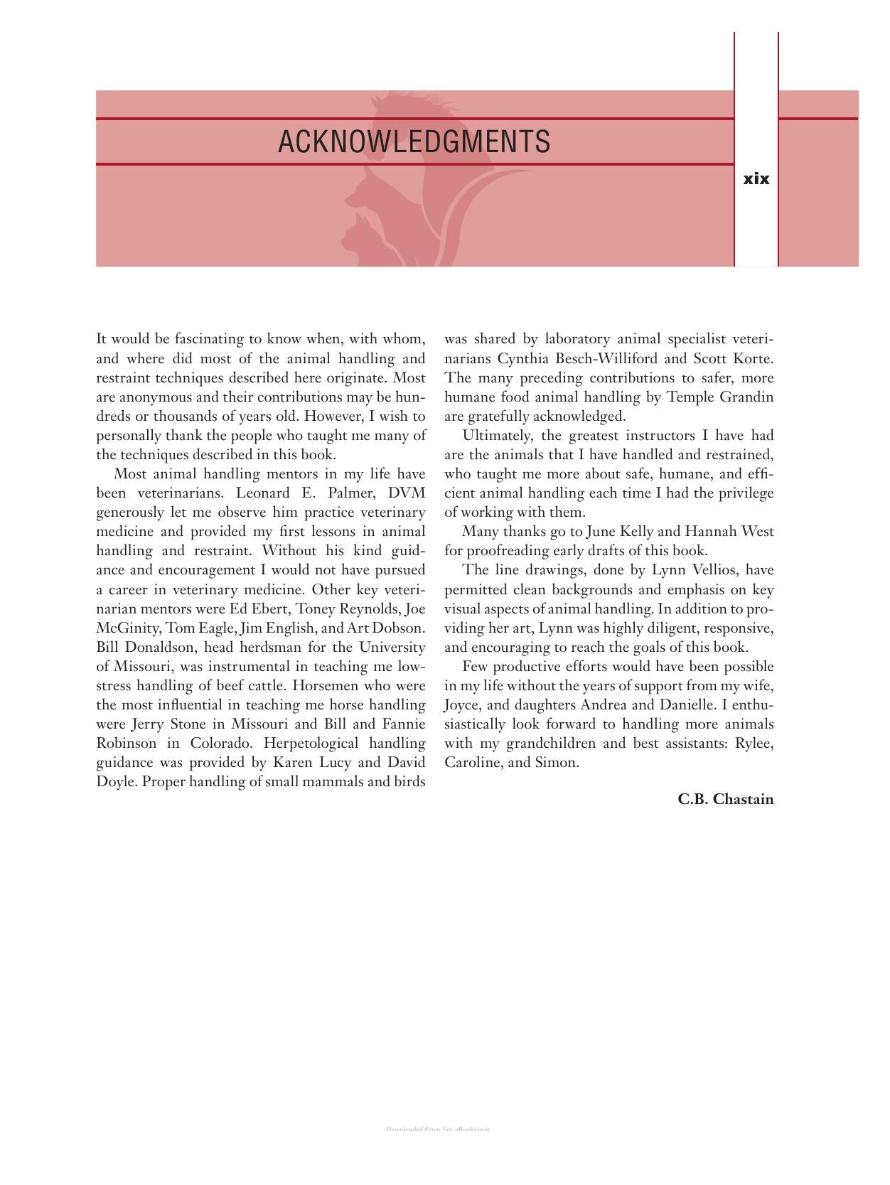 Animal Handling and Physical Restraint