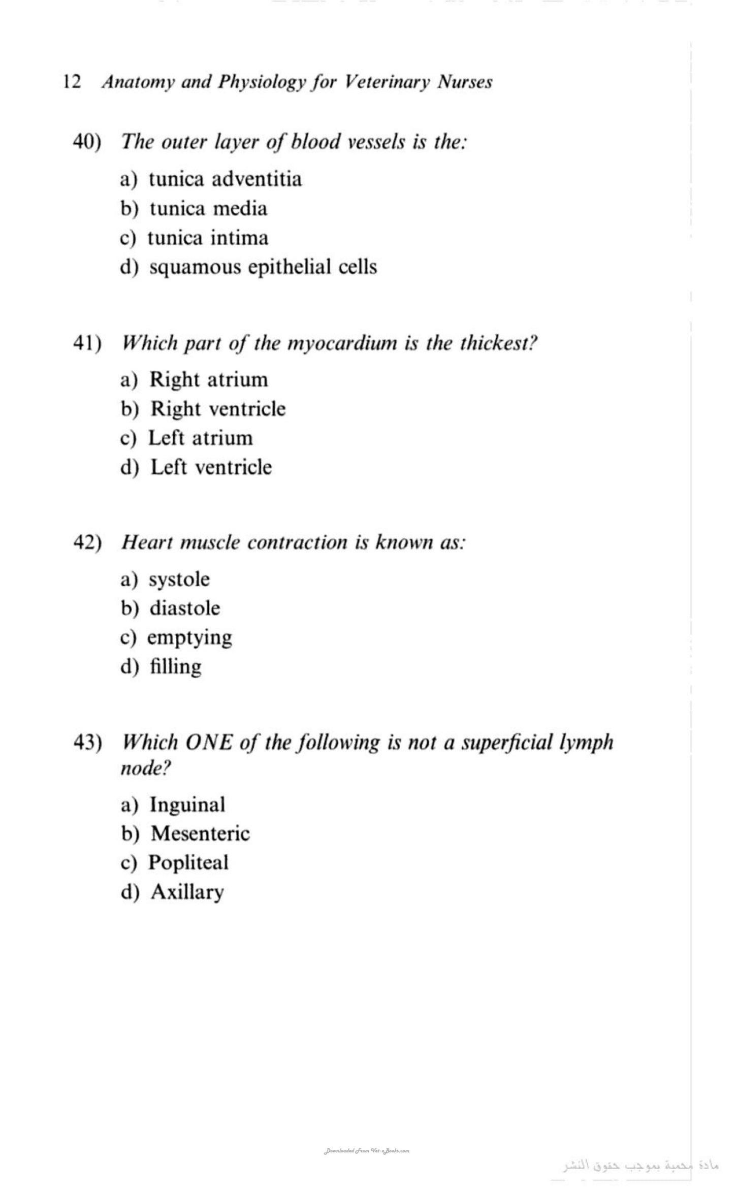 300 Questions And Answers In Anatomy And Physiology For Veterinary Nurses