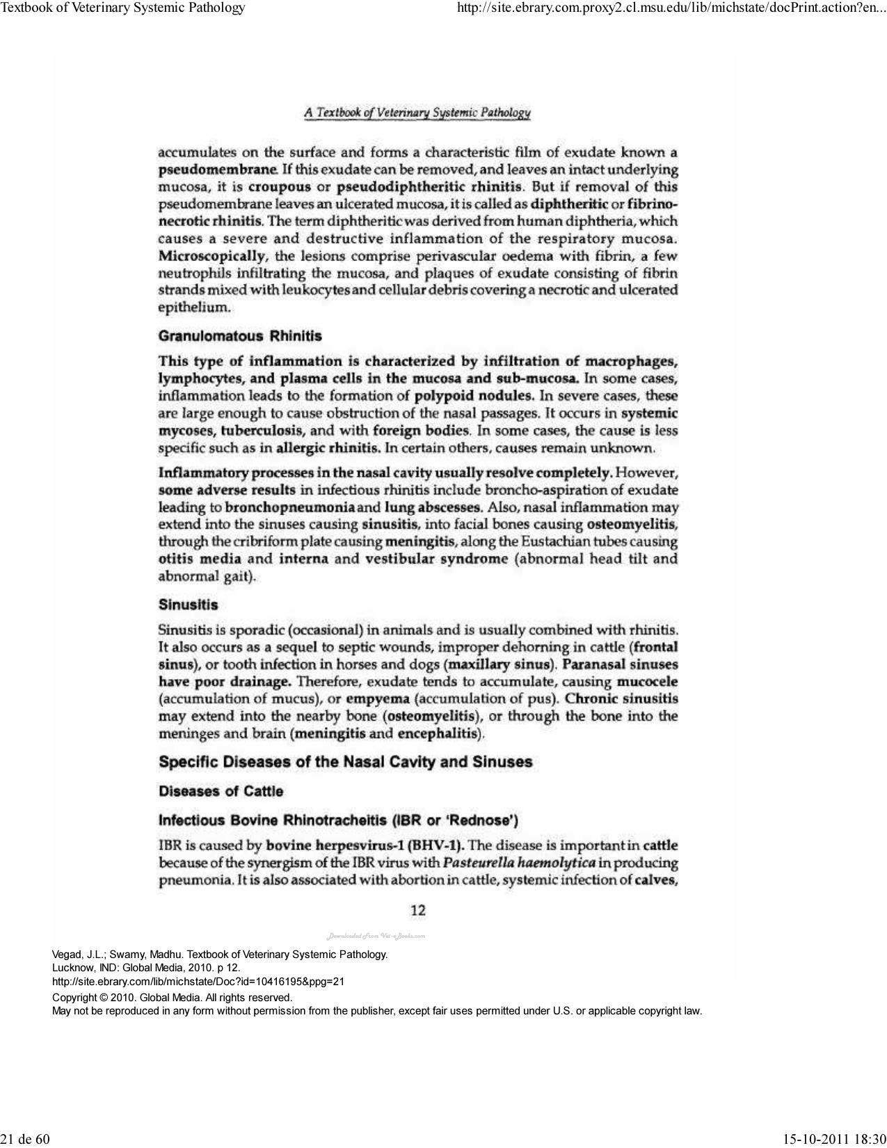 A Textbook of Veterinary Systemic Pathology