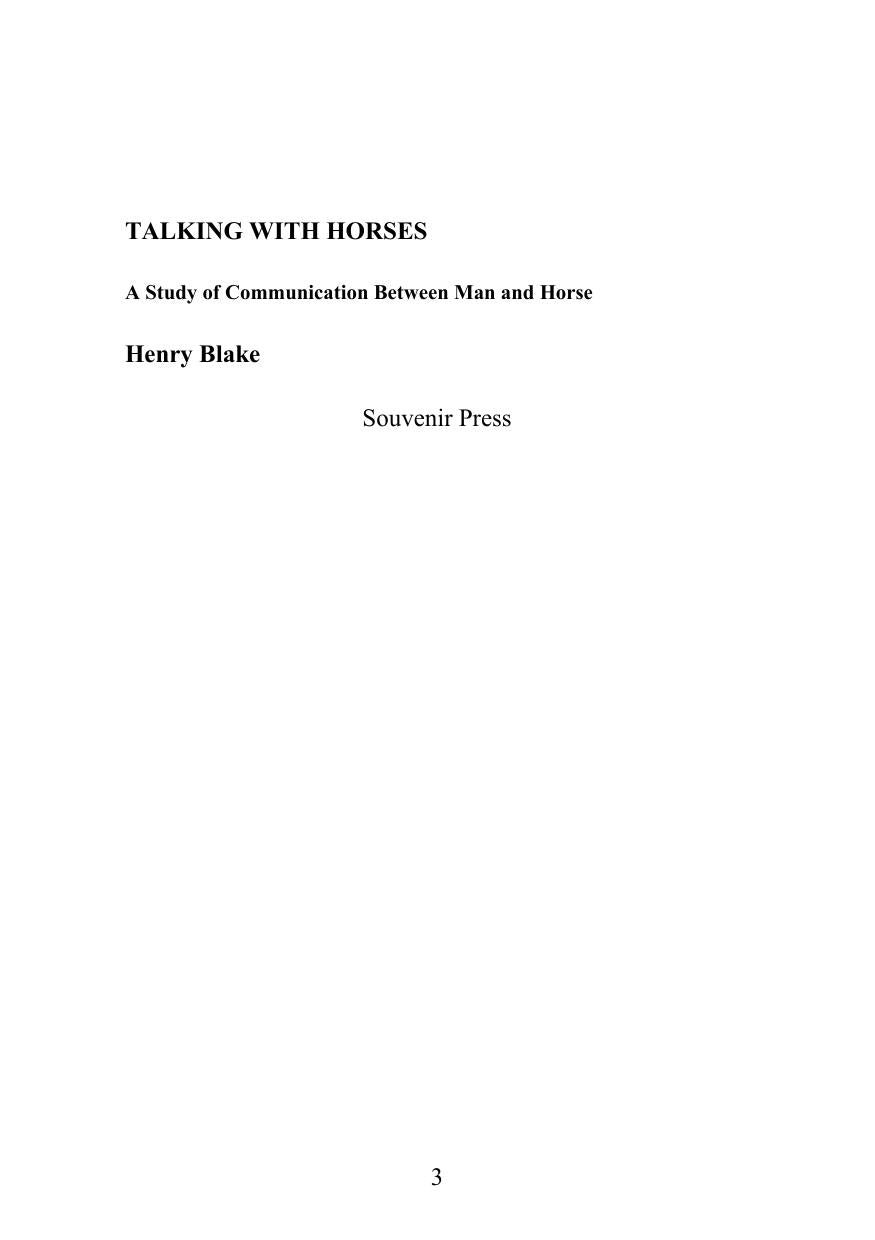 Talking With Horses