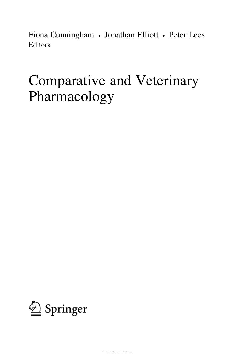 Comparative And Veterinary Pharmacology Ebook