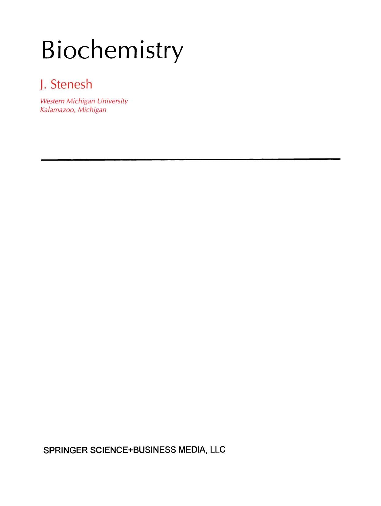 Biochemistry J Stenesh