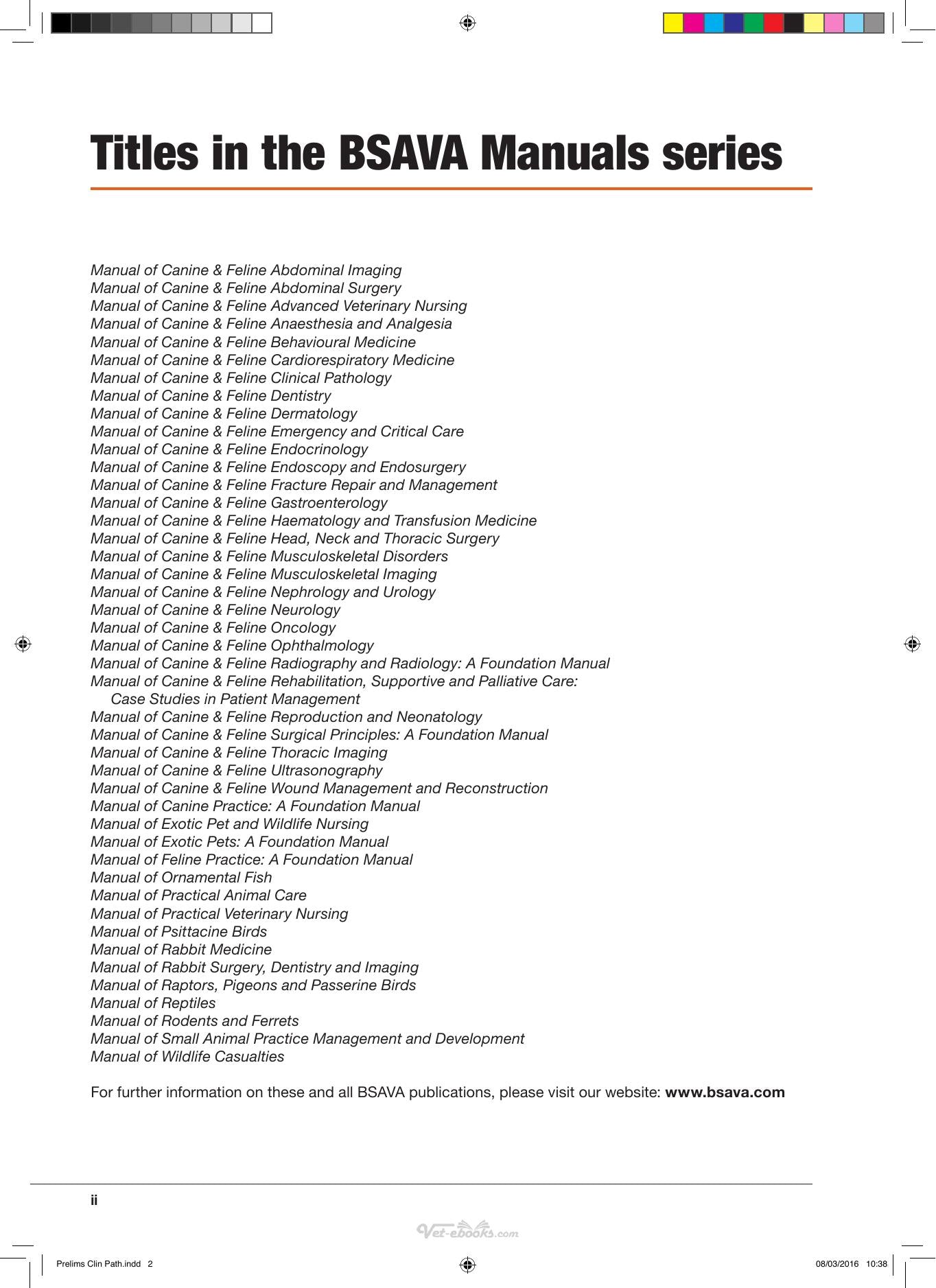 Bsava Manual of Canine and Feline Clinical Pathology 3RD Edition