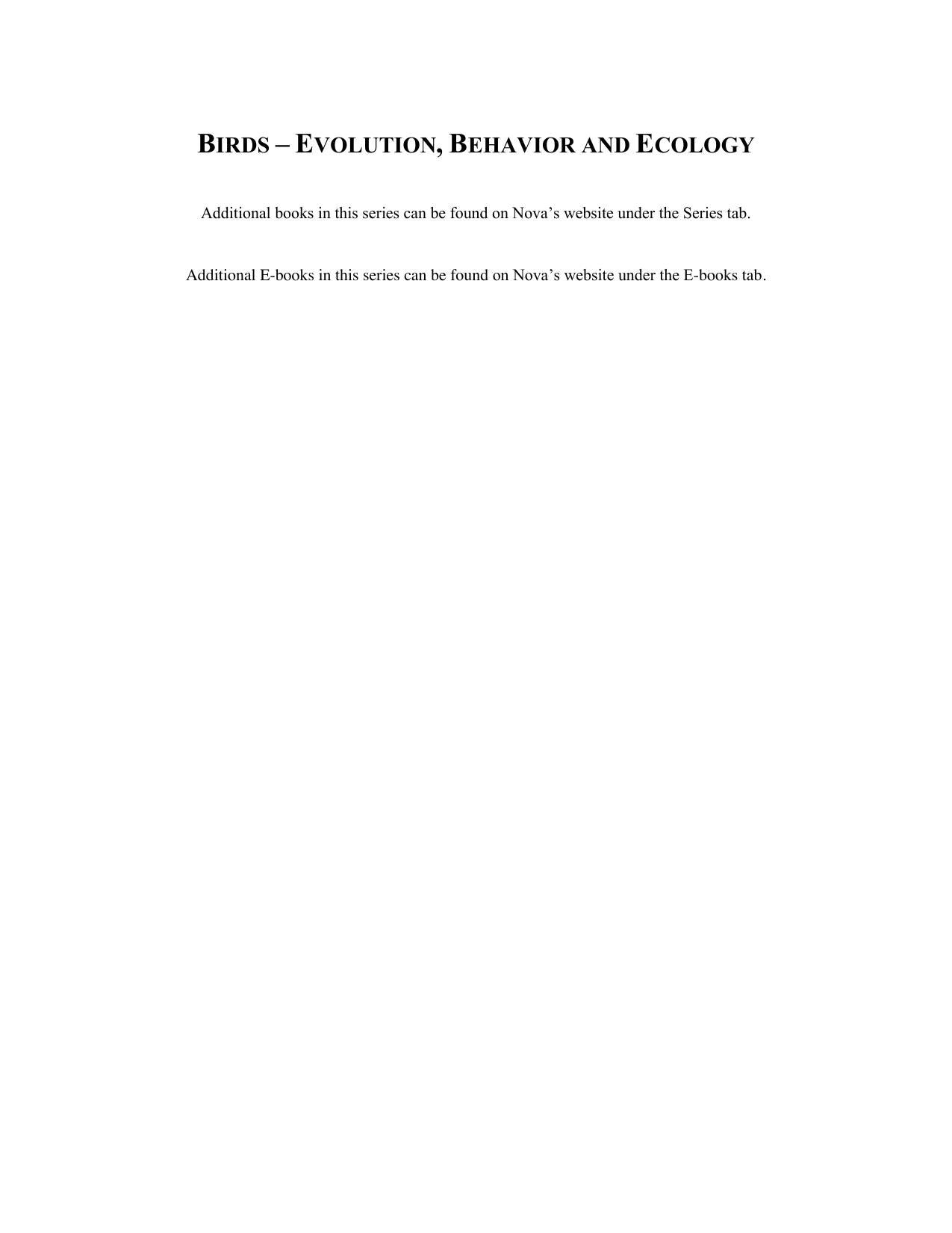 Trends In Ornithology Research