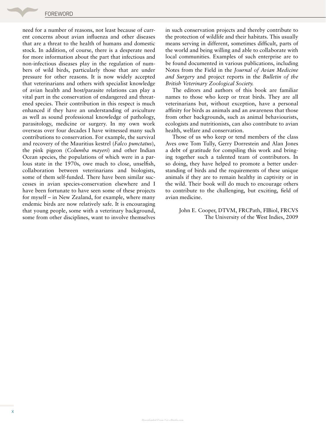 Handbook Of Avian Medicine 2nd Edition