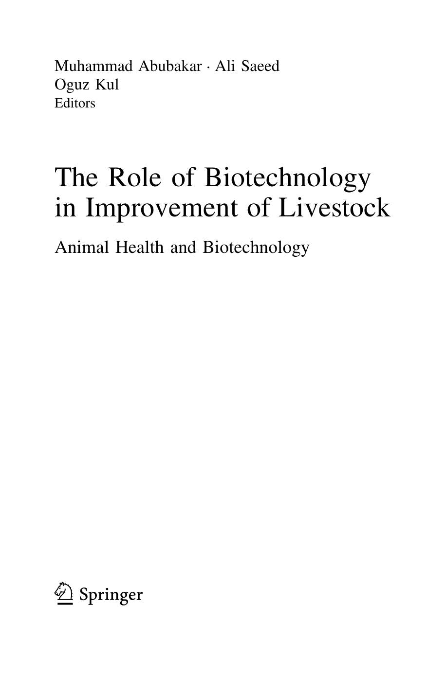 The Role Of Biotechnology In Improvement Of Livestock