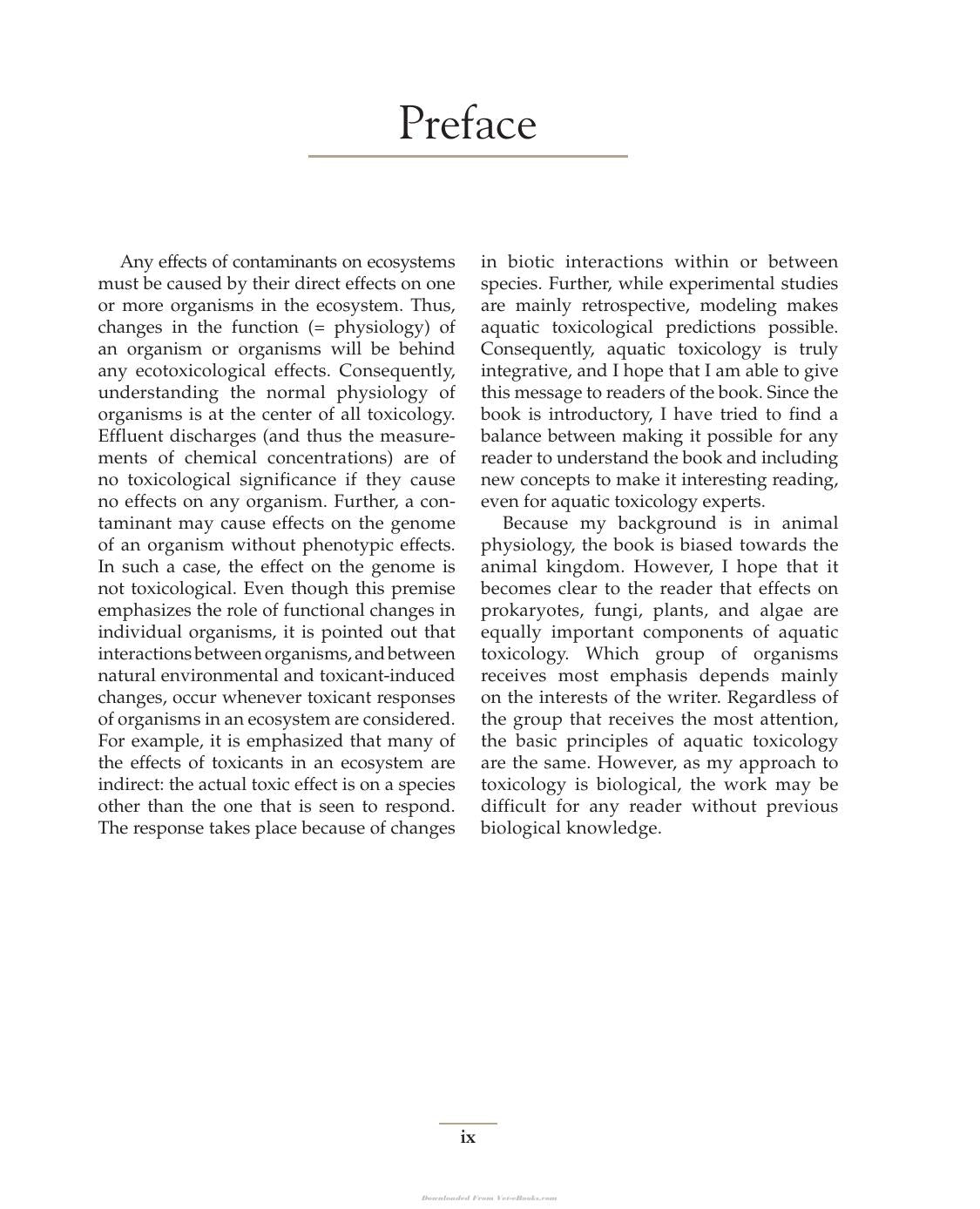 An Introduction to Aquatic Toxicology Pdf
