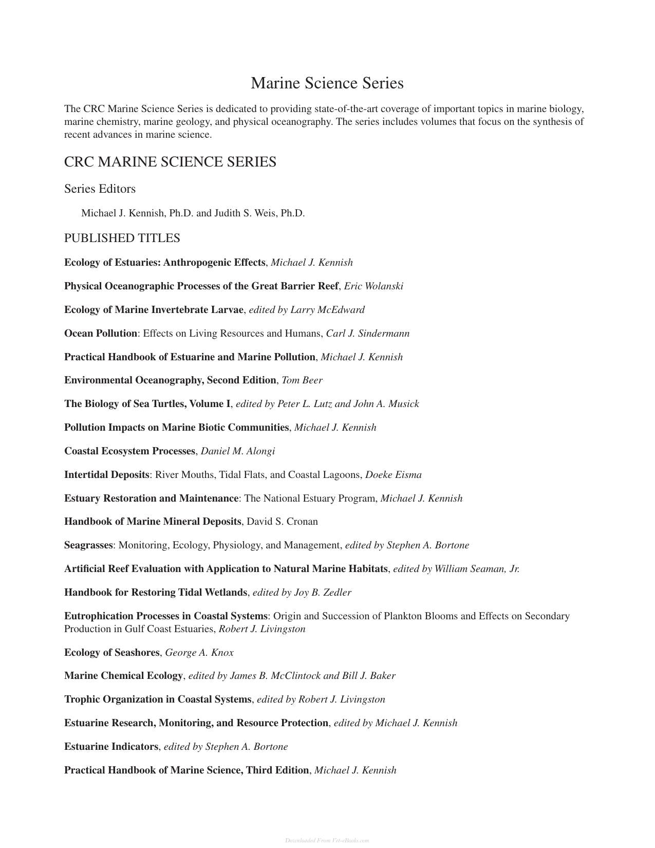 Practical Handbook Of Marine Science Fourth Edition