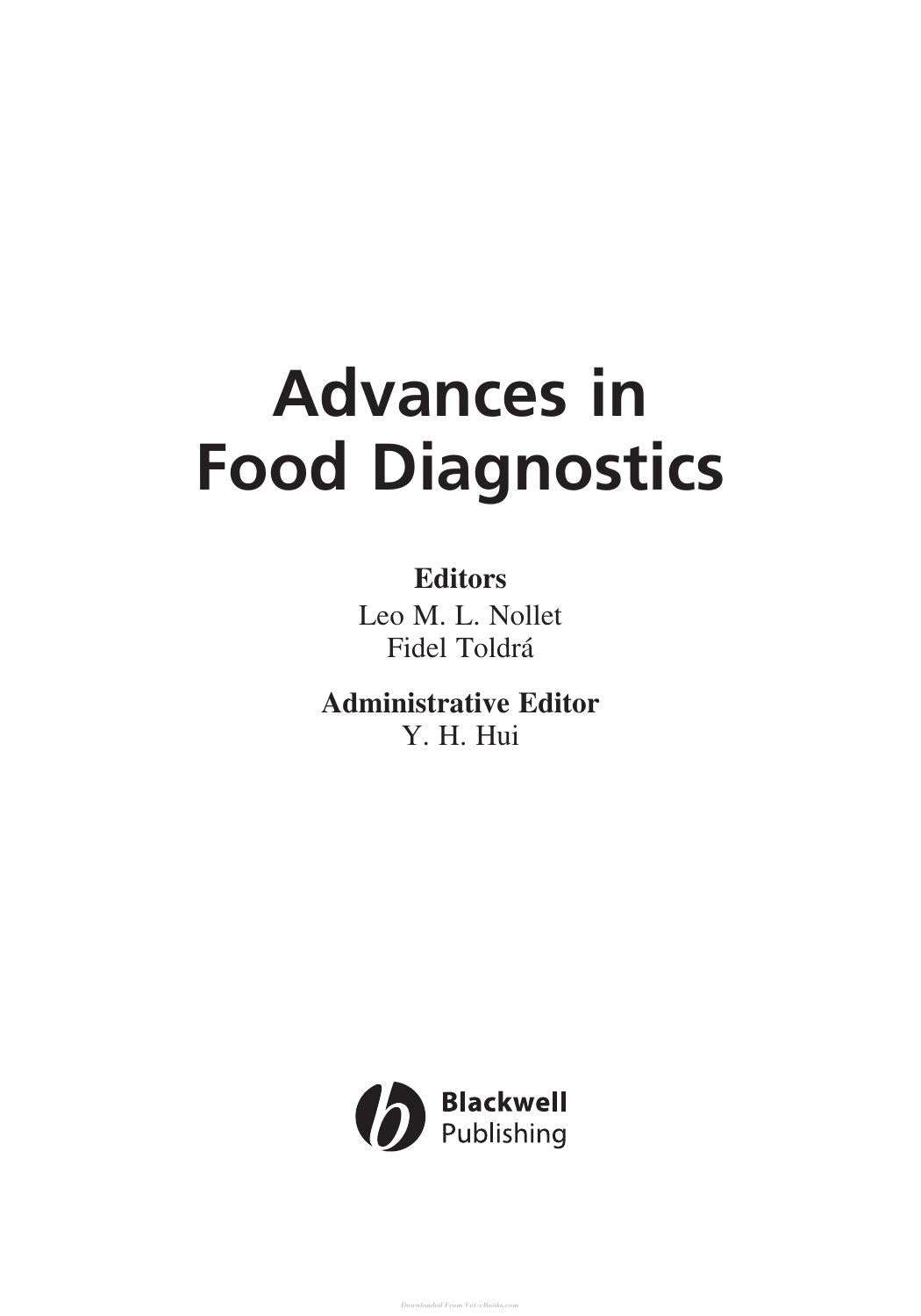 Advances In Food Diagnostics 2Nd Edition