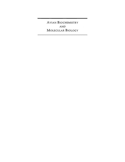 Avian Biochemistry and Molecular Biology