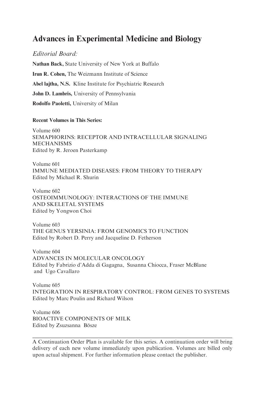 Bioactive Components Of Milk Advances In Experimental Medicine And Biology Volume 606