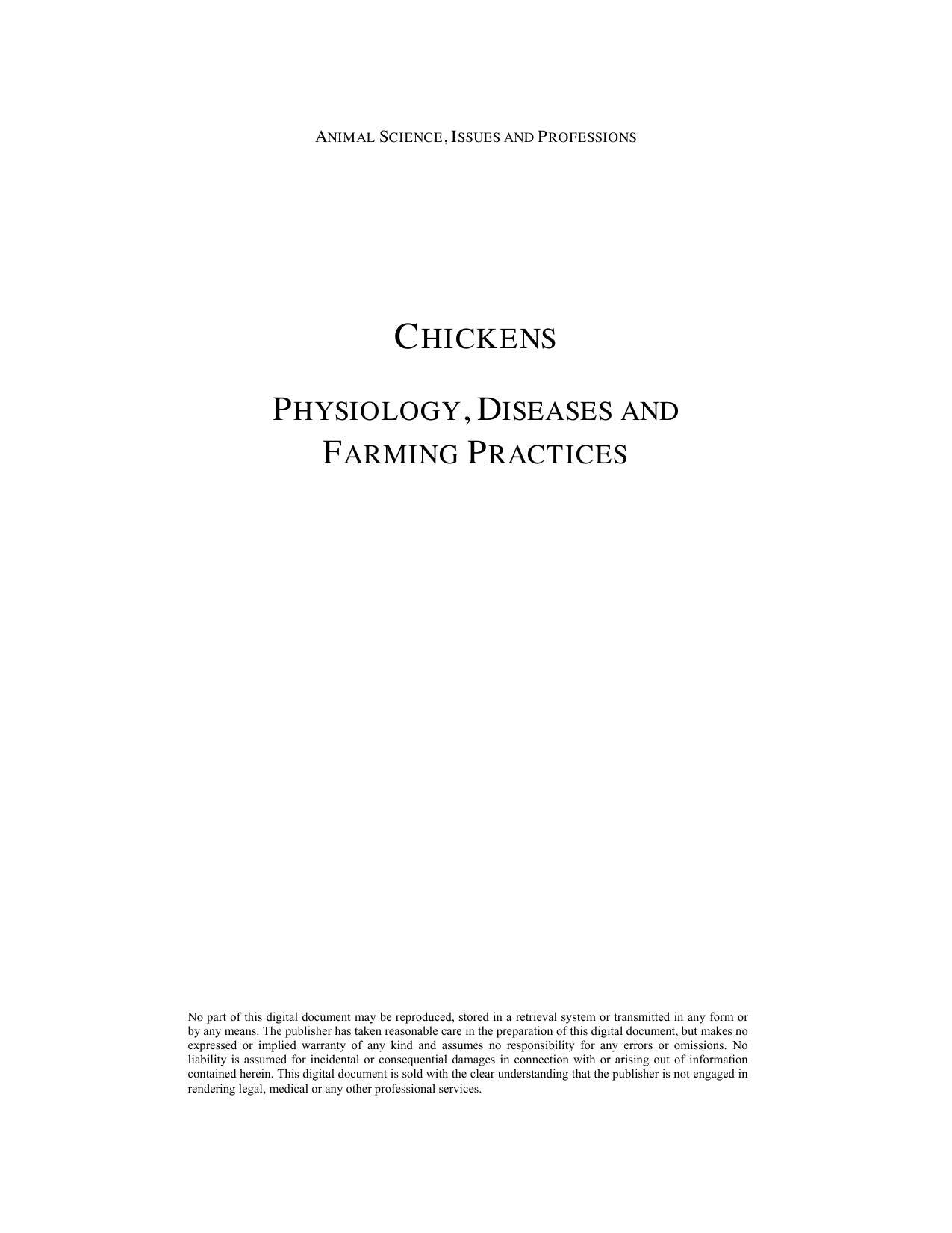 Chickens Physiology Diseases And Farming Practices