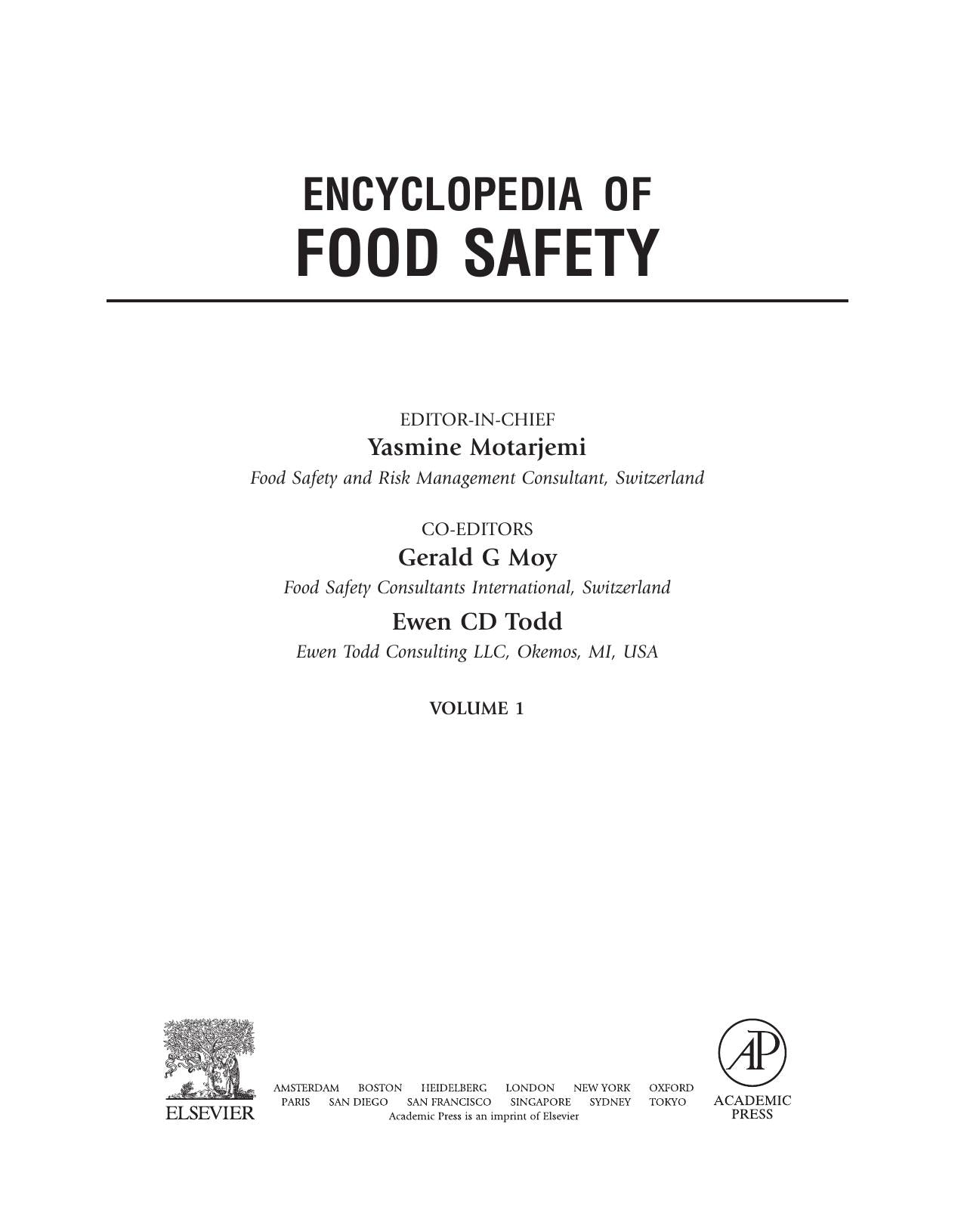 Encyclopedia Of Food Safety