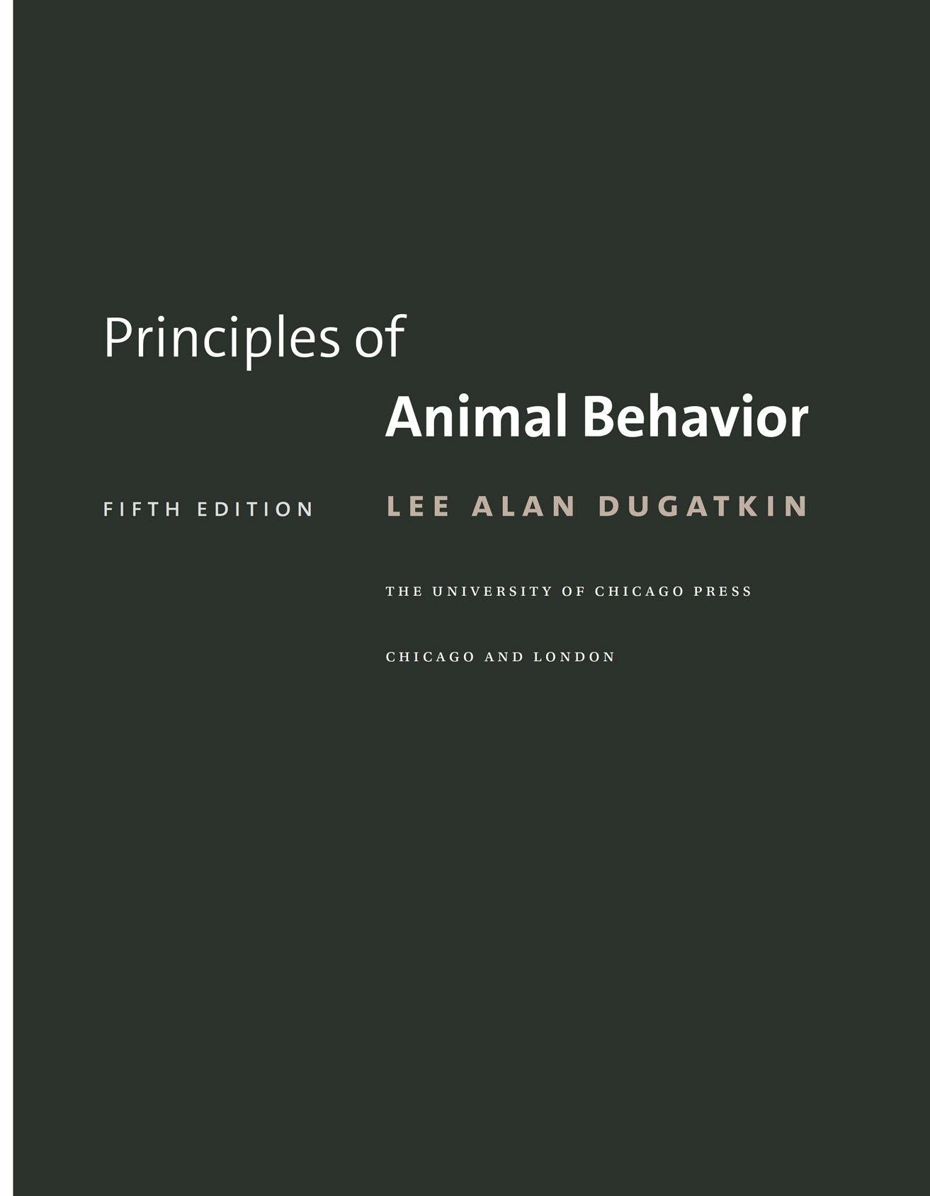 Principles Of Animal Behavior 5Th Edition