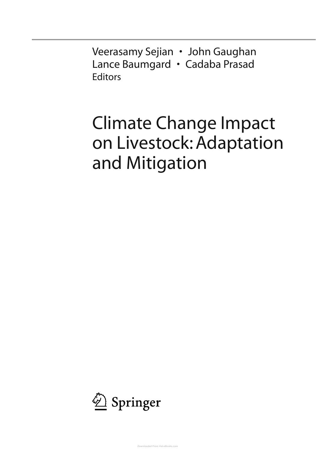 Climate Change Impact on Livestock Adaptation and Mitigation