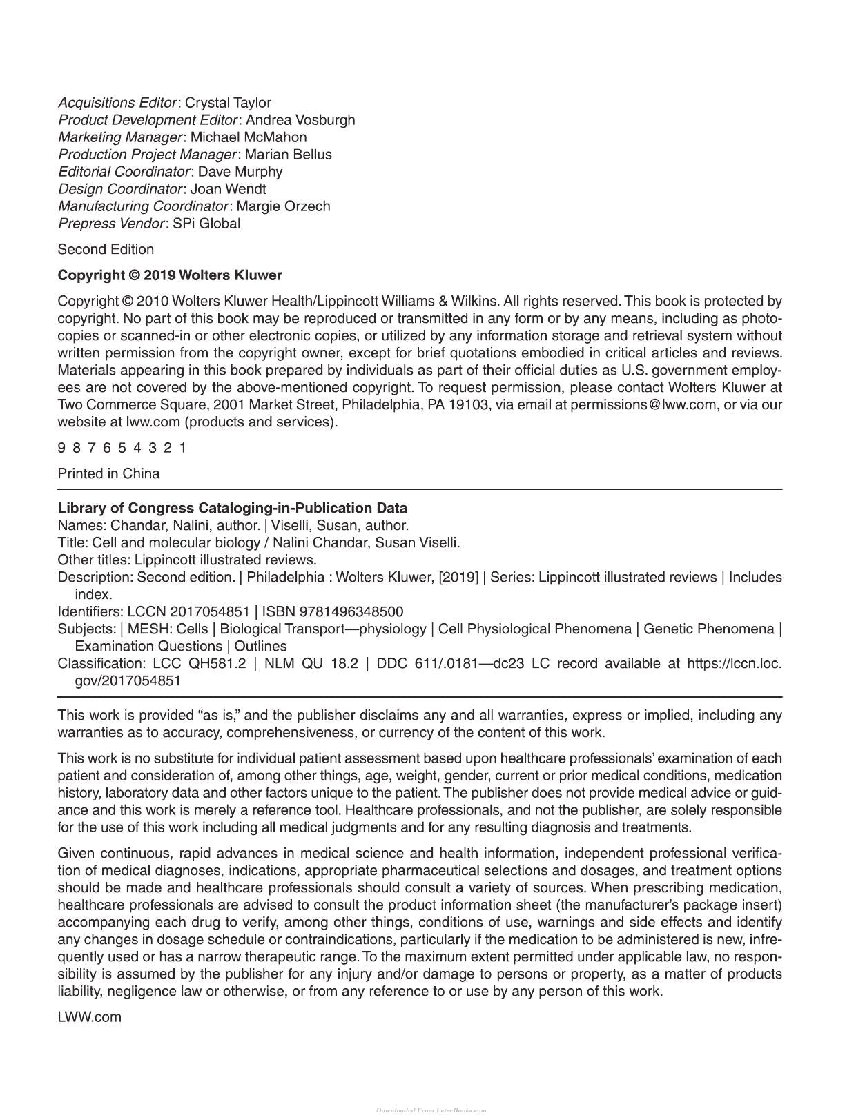 Lippincott Illustrated Reviews Cell and Molecular Biology 2nd Edition