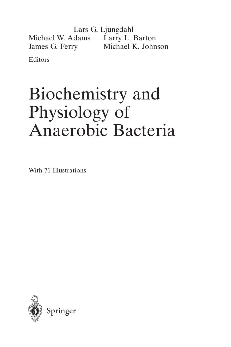 Ljungdahl Biochemistry and Physiology of Anaerobics Bacteria