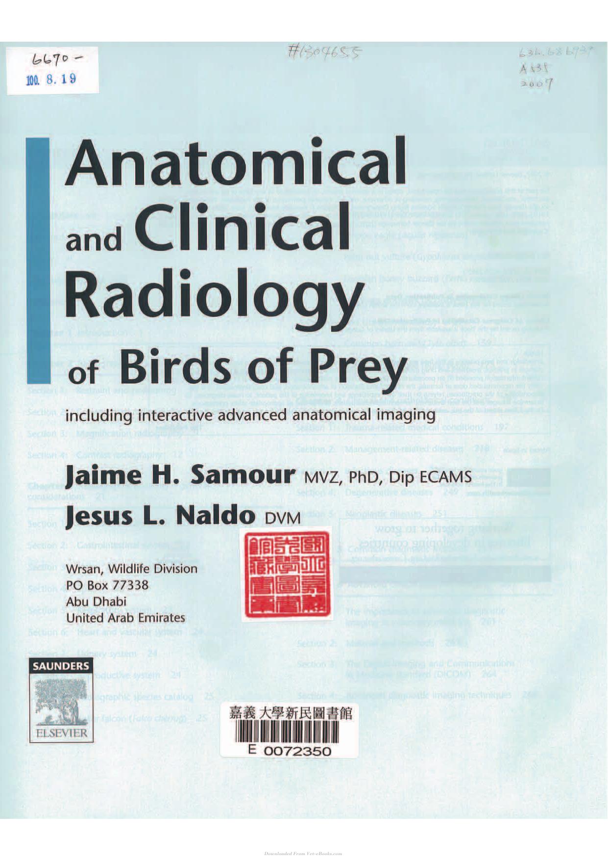 Anatomical and Clinical Radiology of Birds of Prey