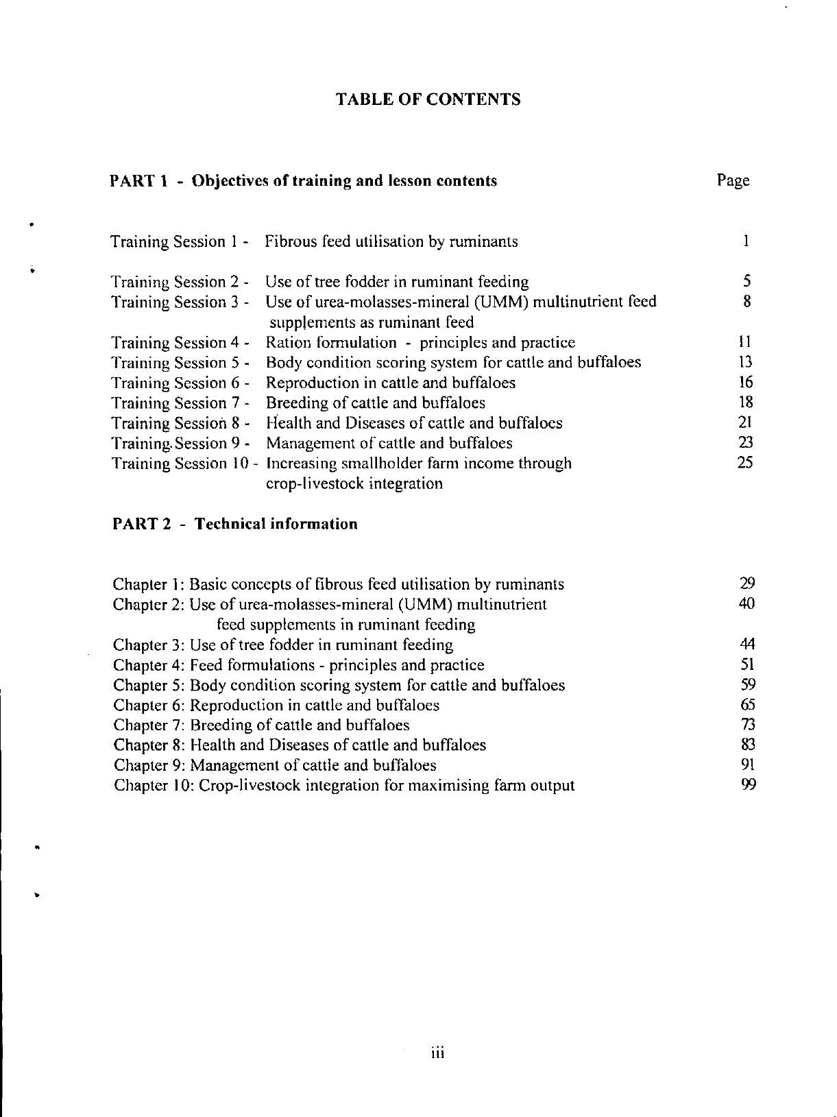 Cattle And Buffalo Farming A Training Manual For Extension Workers