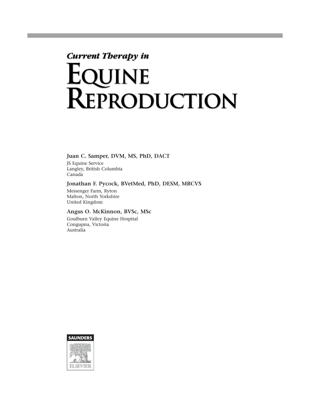 Current Therapy in Equine Reproduction
