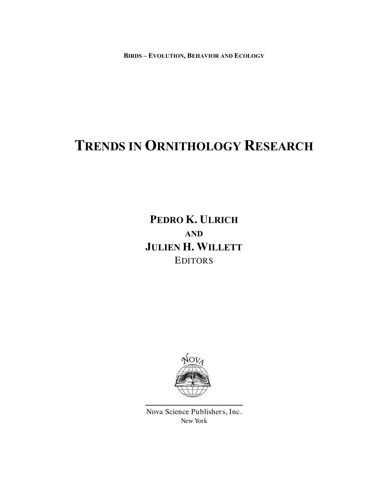 Trends In Ornithology Research
