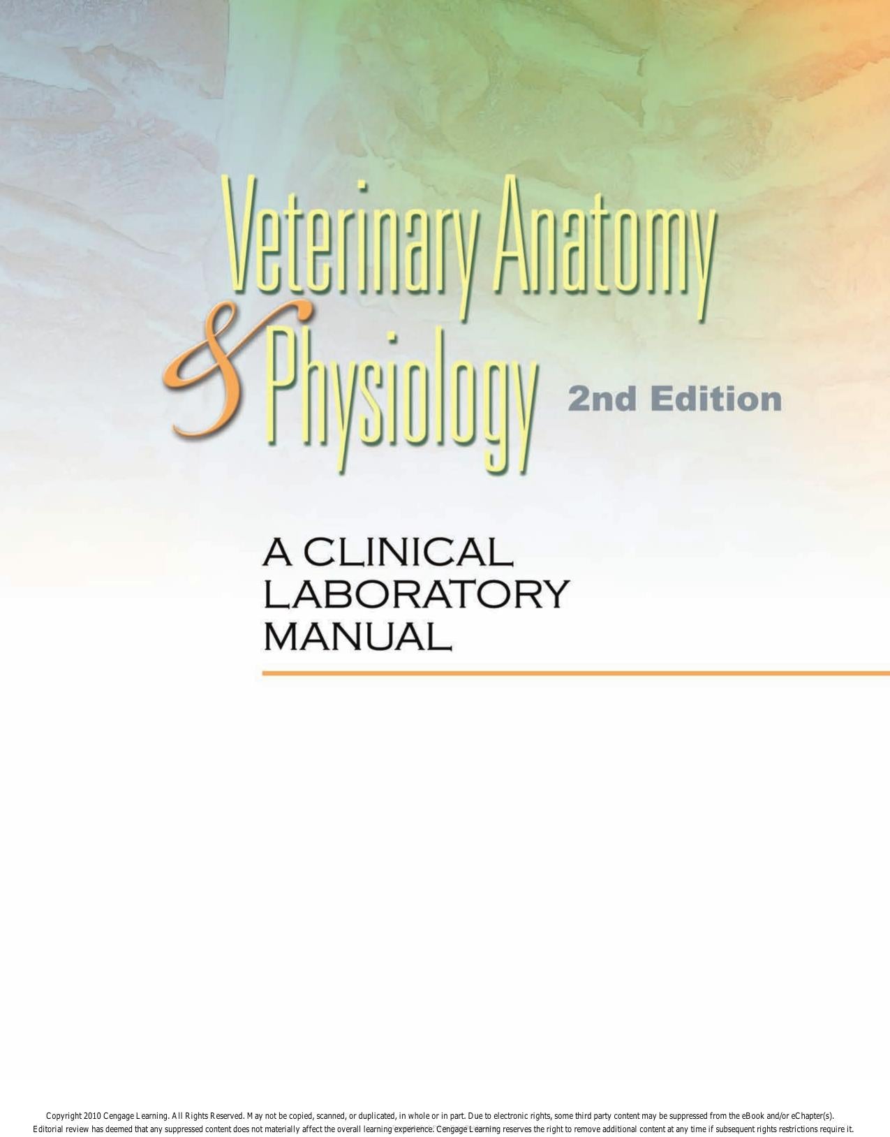 Laboratory Manual Comparative Veterinary Anatomy Physiology 2nd Edition