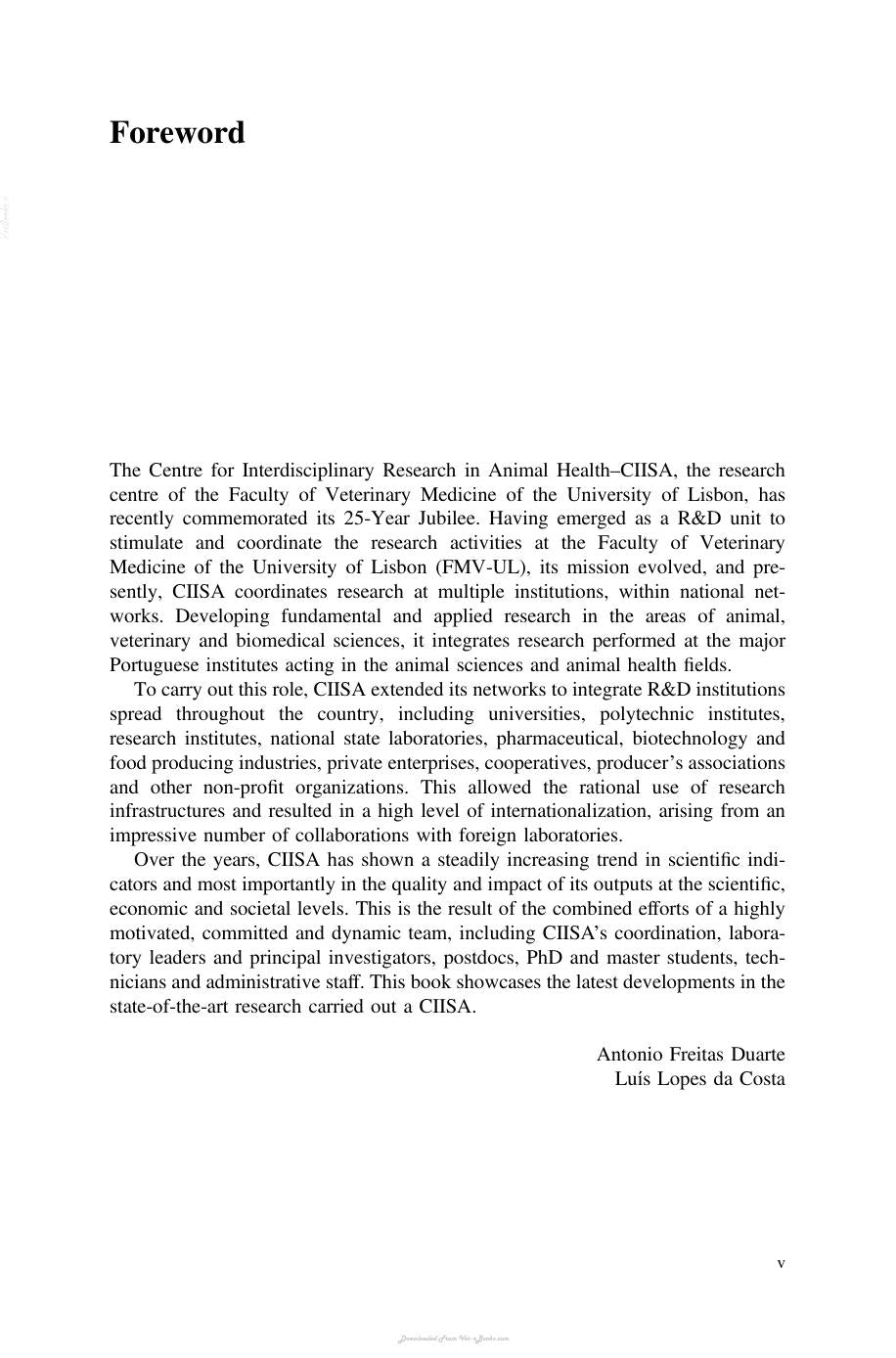Advances In Animal Health Medicine And Production A Research Portrait Of The Centre For Interdisciplinary Research In Animal Health
