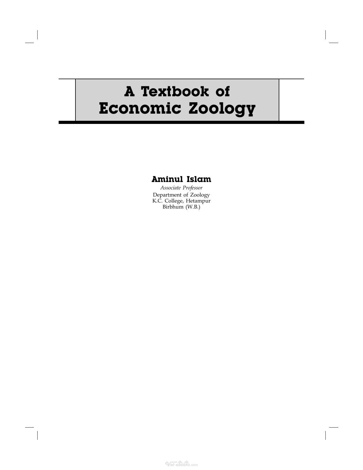 A Textbook of Economic Zoology