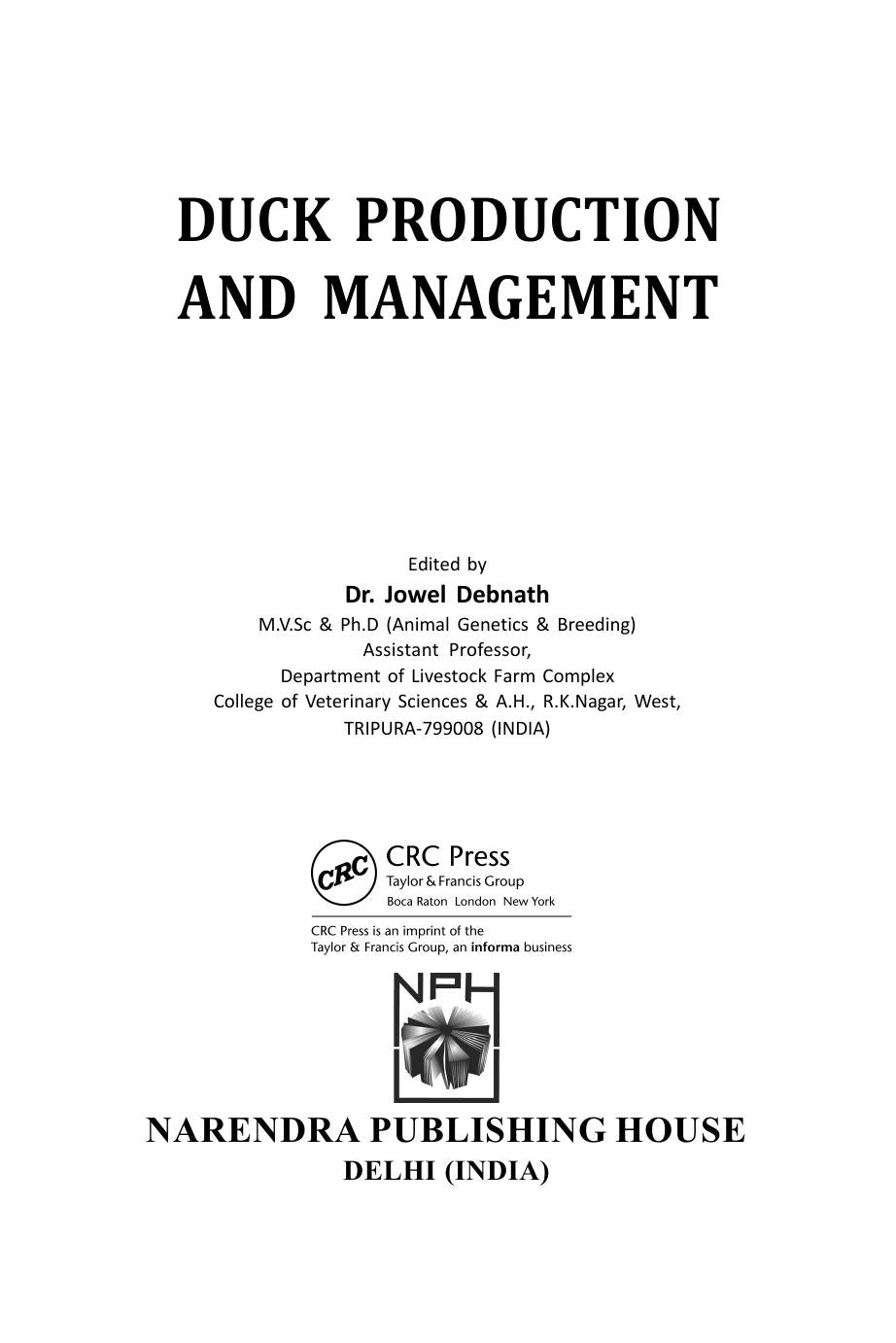 Duck Production and Management