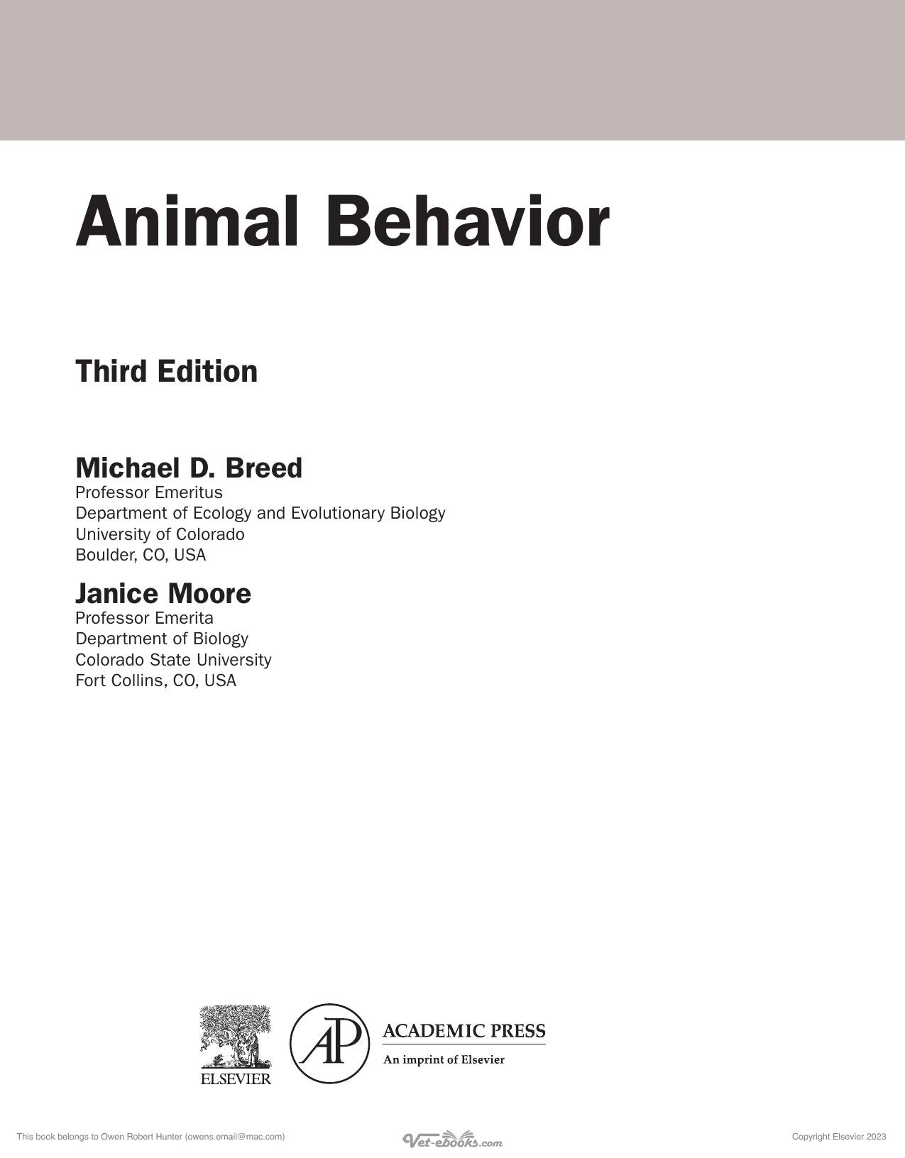 Animal Behavior 3rd Edition