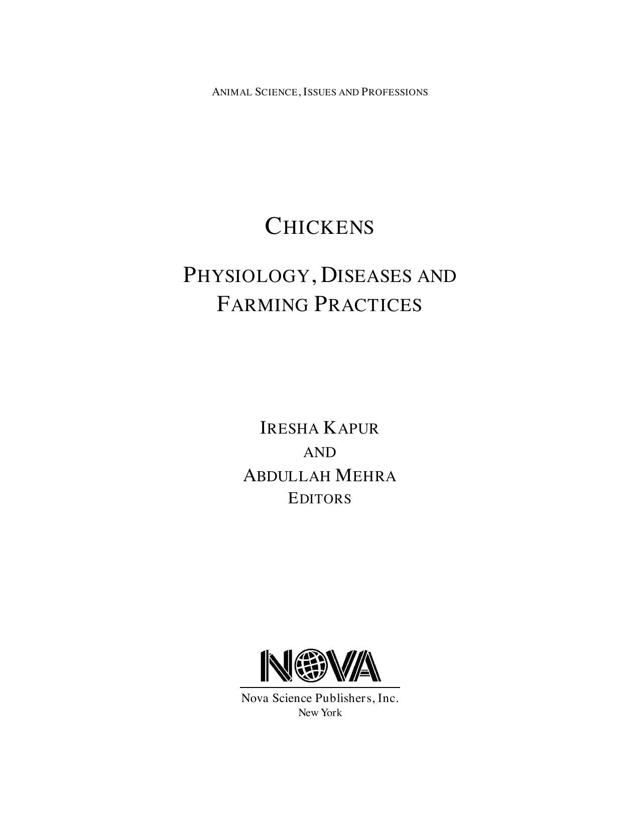 Chickens Physiology Diseases And Farming Practices