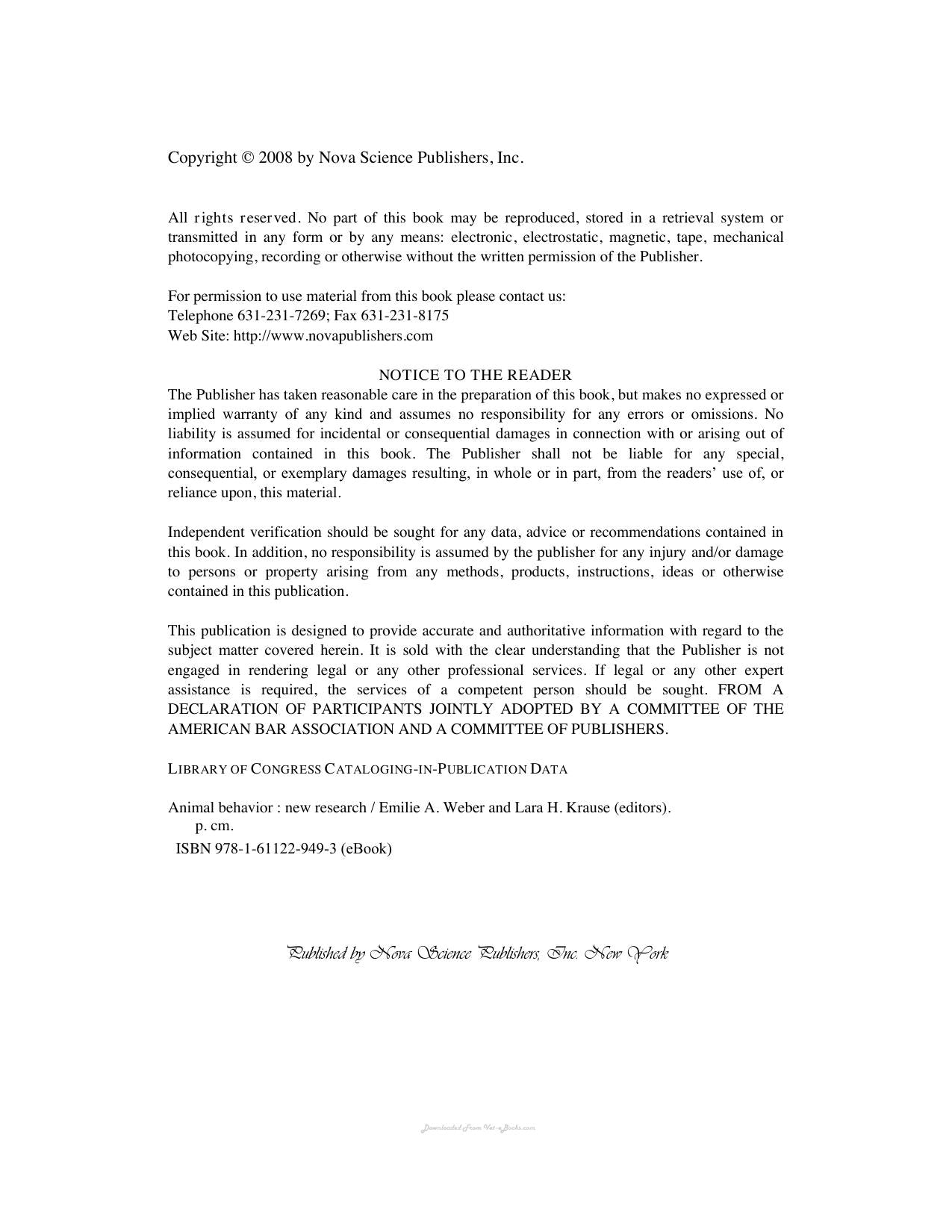 Animal Behavior New Research Lara H Krause