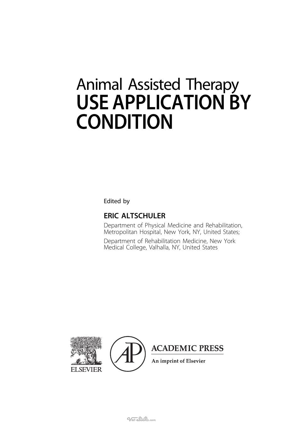Animal Assisted Therapy Use Application by Condition