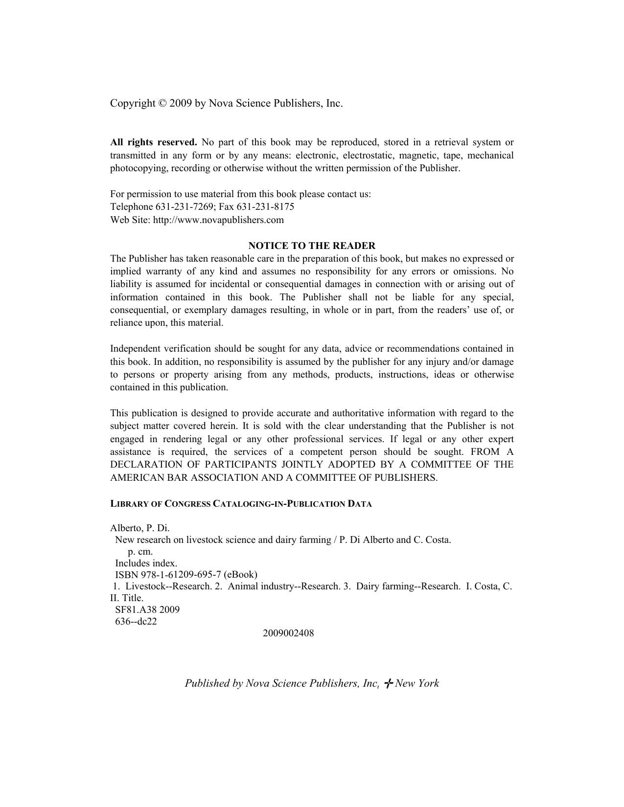 New Research On Livestock Science And Dairy Farming