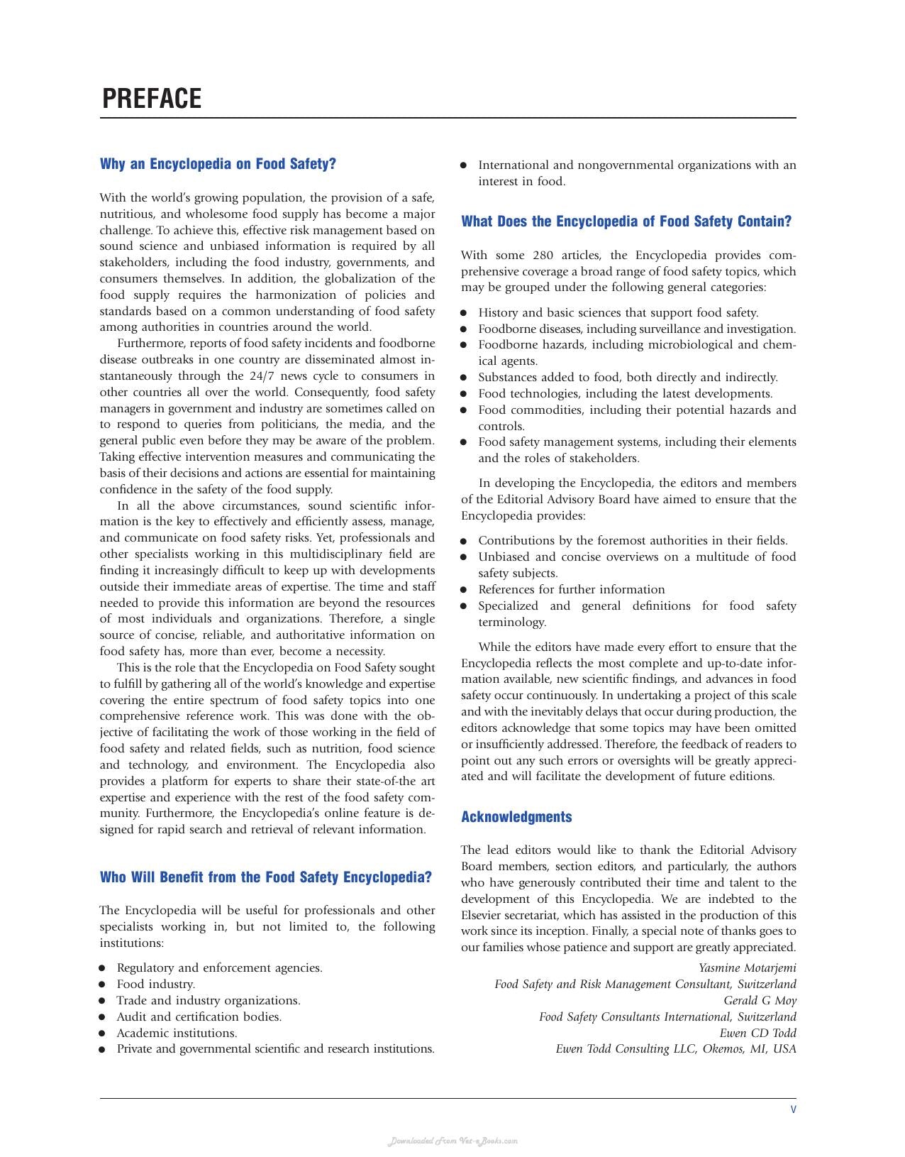 Encyclopedia Of Food Safety