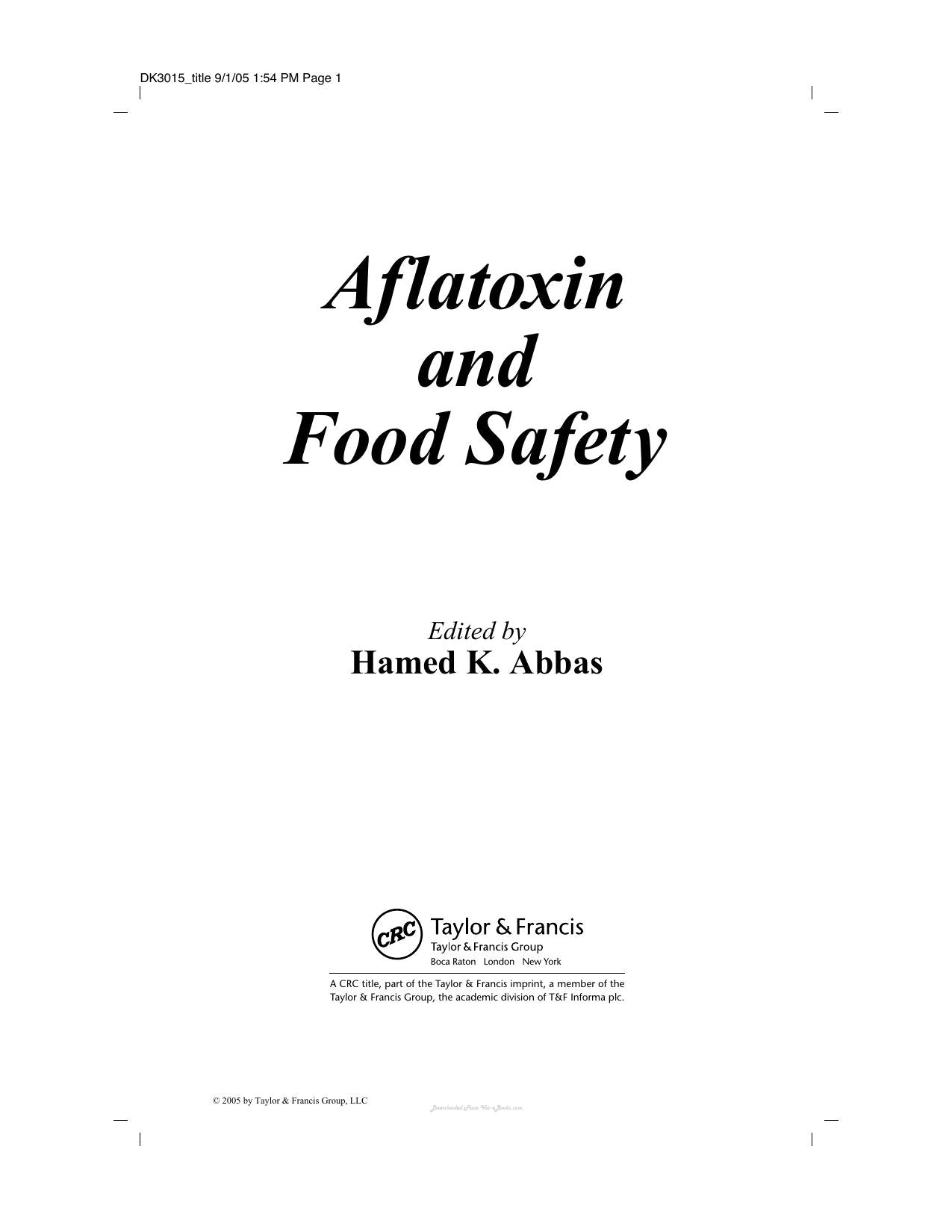 Aflatoxin and Food Safety