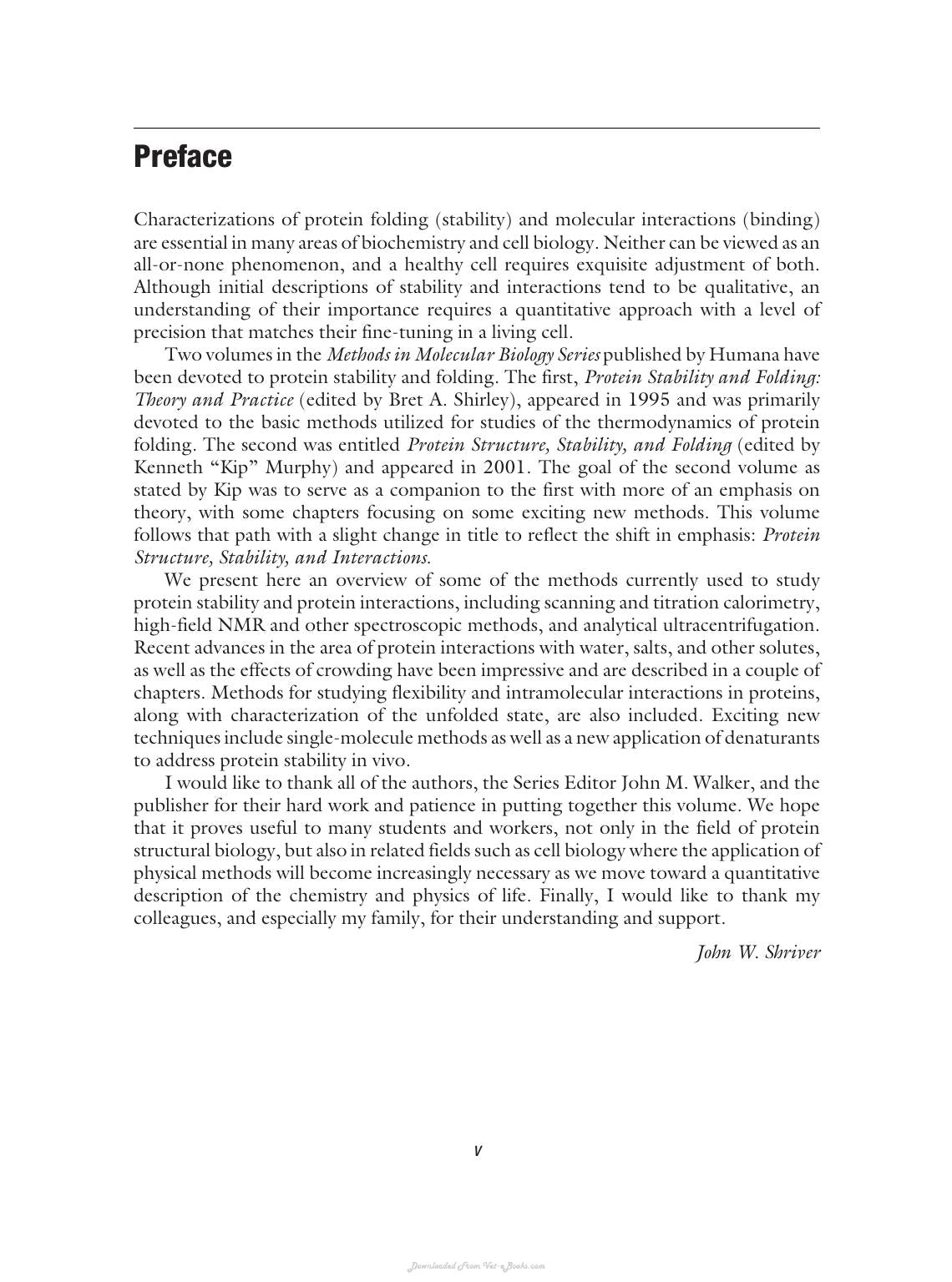 Protein Structure Stability and Interactions