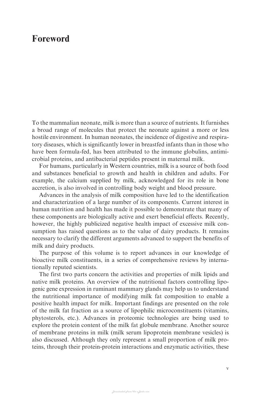 Bioactive Components Of Milk Advances In Experimental Medicine And Biology Volume 606