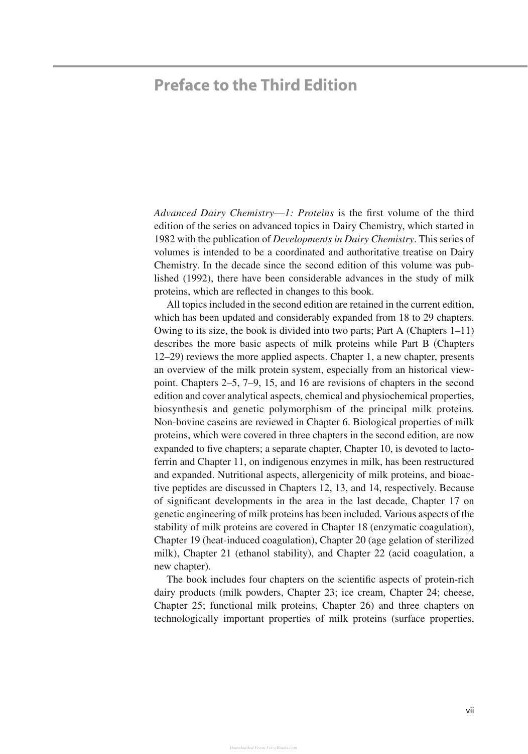 Advanced Dairy Chemistry Volume 1A Proteins Basic Aspects 4th Edition