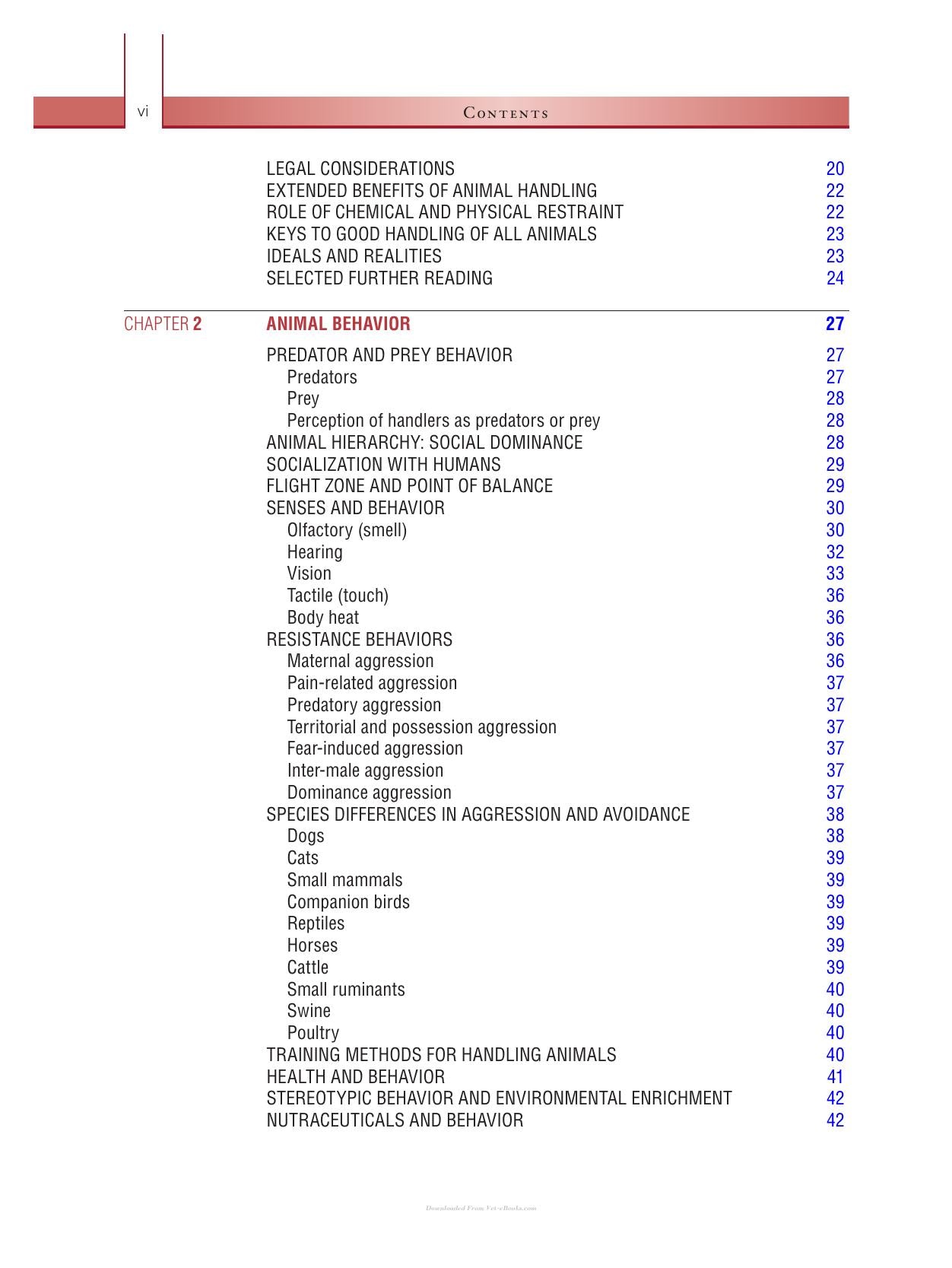 Animal Handling and Physical Restraint