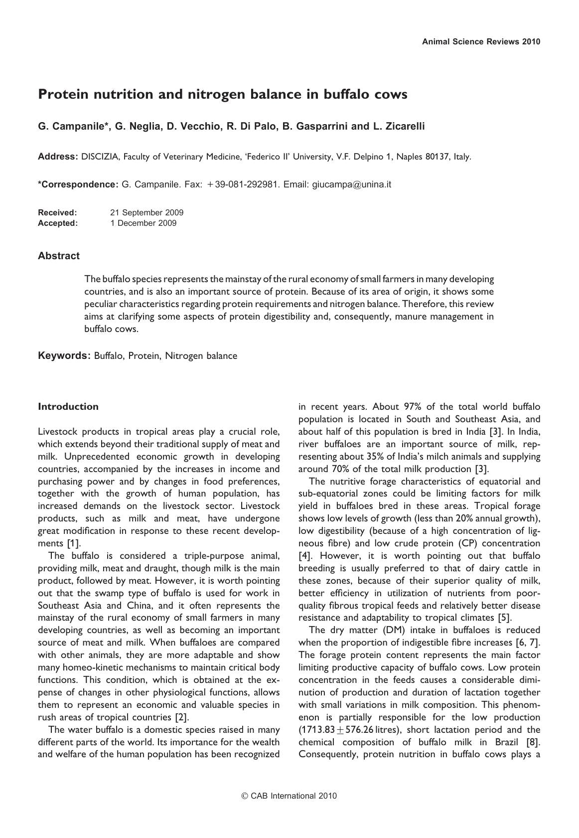 Animal Science Reviews 2010