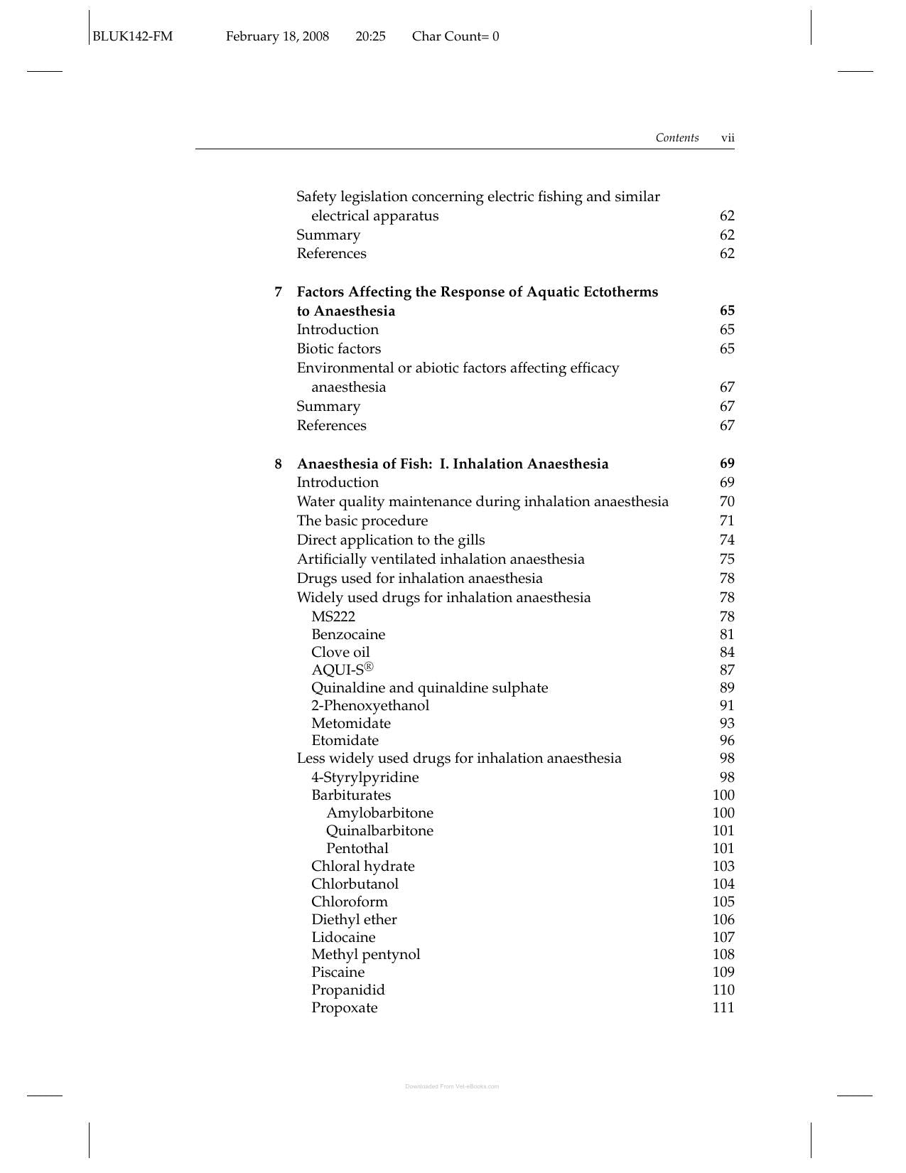 Anaesthetic And Sedative Techniques For Aquatic Animals 3Rd Edition