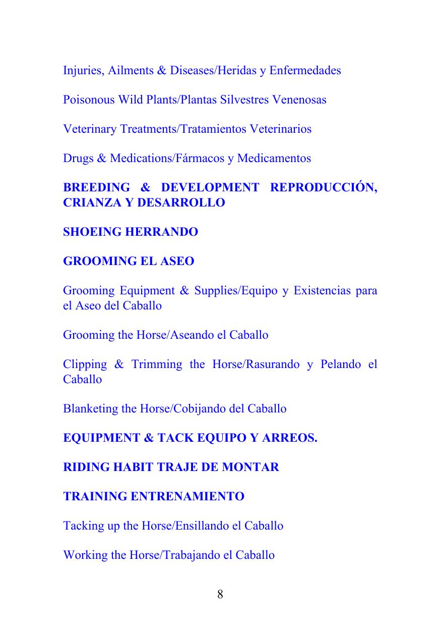 The Ultimate English Spanish Dictionary For Horsemen